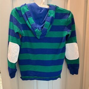 Mini Boden Blue and Green Striped Hoodie